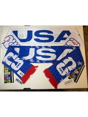 New With Tags - Pair Of Team USA 2026 FIFA World Cup Official Scarf Soccer  A1D